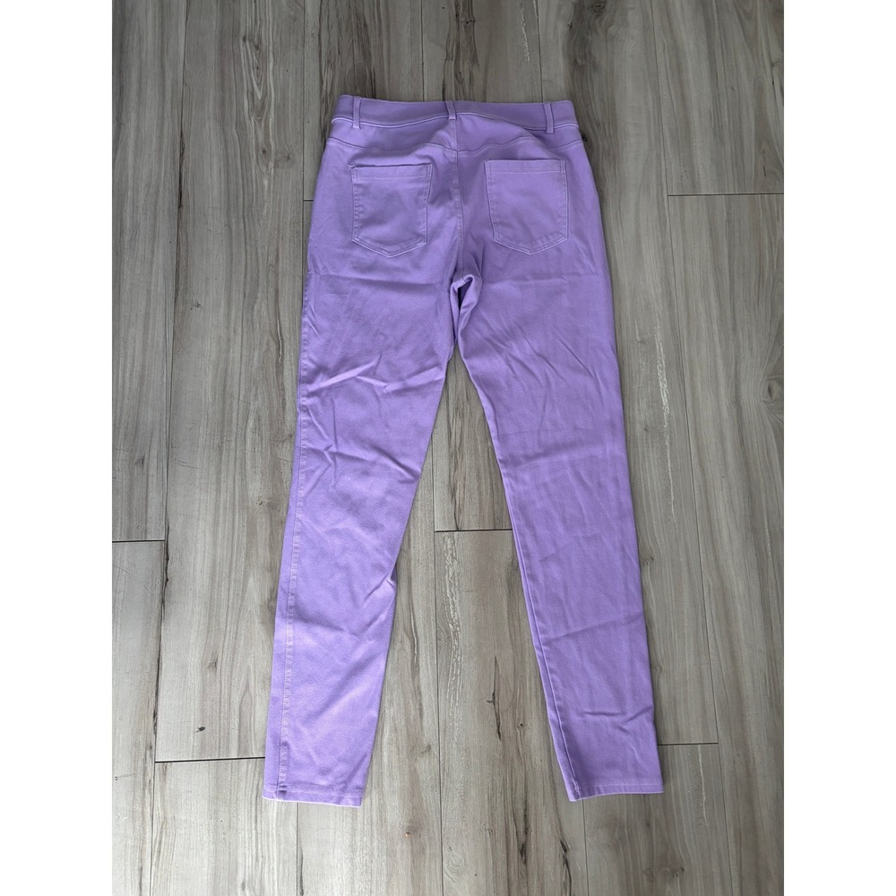 Yelete Purple High Waisted Skinny Pants Womens Size Large Stretch Five Pocket